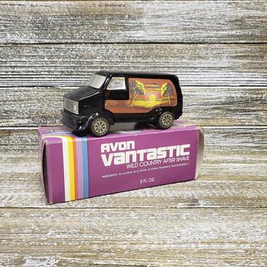 Vintage Avon Van w/ Stickers & Box, Vintage Wild Country After Shave, Avon Vantastic Collectible Bottle, 1970s Custom Van, Mens Grooming 