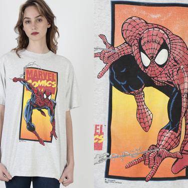 Vintage 1993 Marvel Comics Spiderman Comic Book Movie Double Sided Tee T Shirt Large 