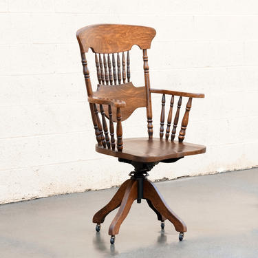 Antique Oak Lawyer's Chair, Turn of the Century