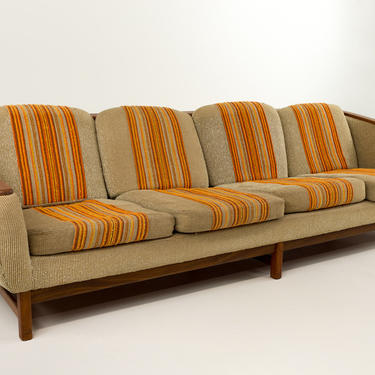Mid-Century Modern R Huber Teak Arm Sofa 