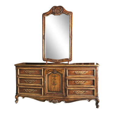 Vintage Drexel Country French Brittany Dresser With Mirror 