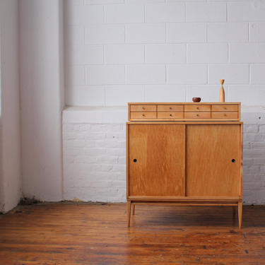 Restored Paul Mccobb Planner Group Mini Credenza Cabinet with Jewelry Box Top 