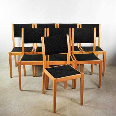 Italian Woven Seat Dining Chairs - Set of 8 