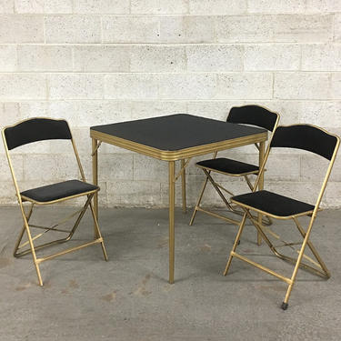 LOCAL PICKUP ONLY ———— Vintage Folding Table + Chairs 
