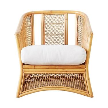 Midcentury Bamboo Rattan Wicker Lounge Chair by ErinLaneEstate