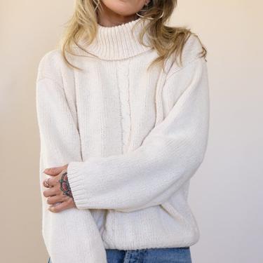90's White Monica Oversize Cotton Sweater Size M