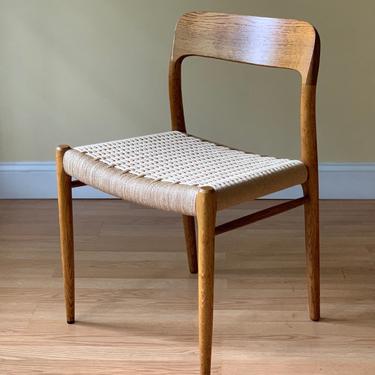 Niels Moller model # 75 dining chair in aged oak and Danish Paper Cord, desk chair, bedroom chair 