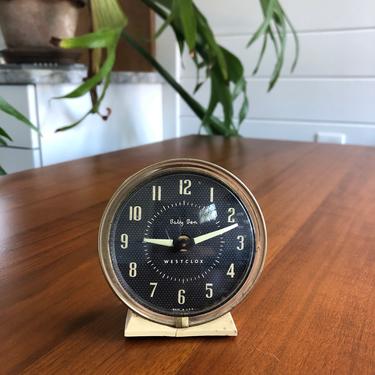 Westclox Baby Ben Model 11004 mid mod alarm clock for display Ivory 1950s 