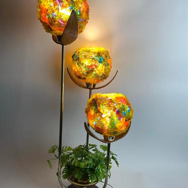 Mid Century Lucite and Bentwood Psychedelic Dandelion Lamp