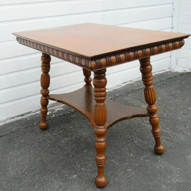 Victorian Tiger Oak Early 1900s Side End Table 9700