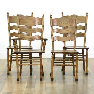 Set 4 Hw Hull & Sons American Provincial Dining Chairs