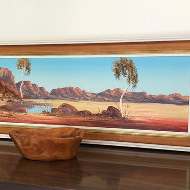 Oil Painting on Board of Australian Outback Coral Springs Landscape 