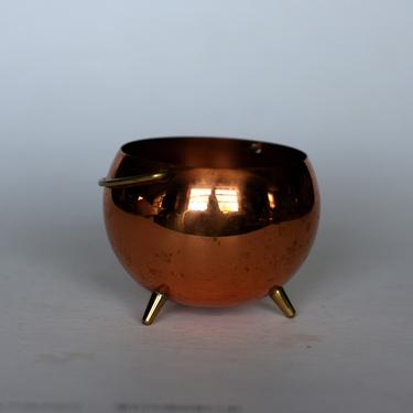 Sugar Bowl Succulent Pot Boho Vintage Home Decor Small Copper Pot Vintage Brass Plant Pot Metal Jar W Handle Footed Brass Bowl