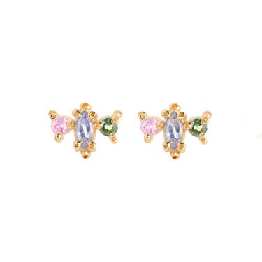 Marquise Pink Round Studs Spring