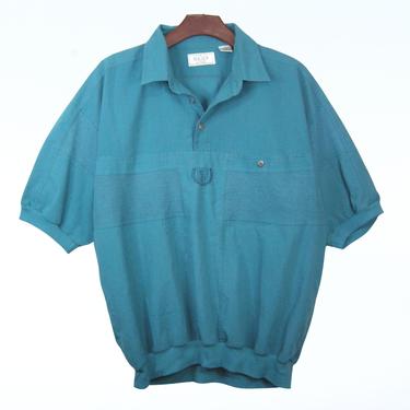 70's Blue green Sears vintage shirt