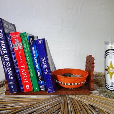 Indian Carved Wood Expandable Bookshelf Rosewood Book Ends, Hippie Home Decor Adjustable Shelf, Altar Display Book Shelf Office Organization 