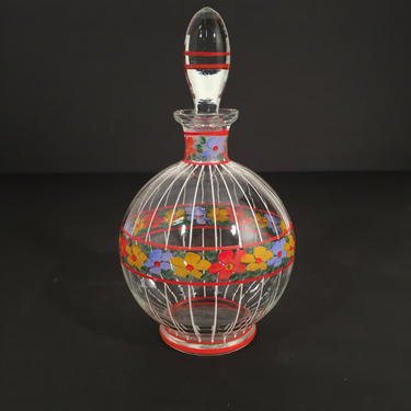 Painted Glass Decanter