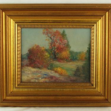 Vintage Early 20th Century Impressionist Oil Painting Landscape Scene 
