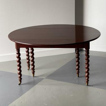 19th C. Walnut Dropleaf Table with Barely Twist Legs