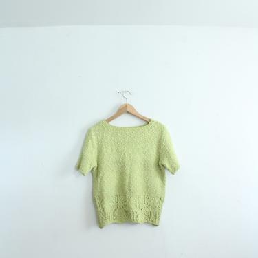 Spring Green Nubby Knit Sweater 