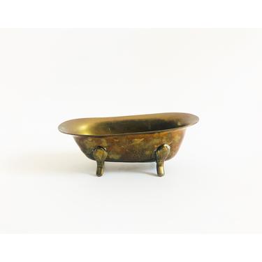 Vintage Brass Bathtub Soap Dish 