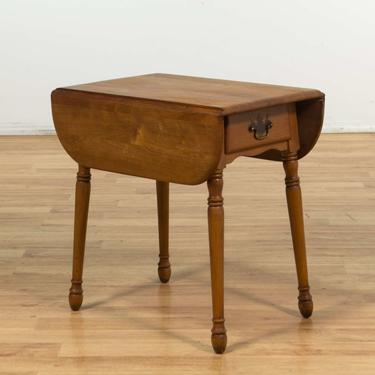 Traditional Drop Leaf End Table W Drawer