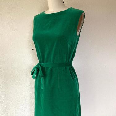 1960s Green velvet dress 
