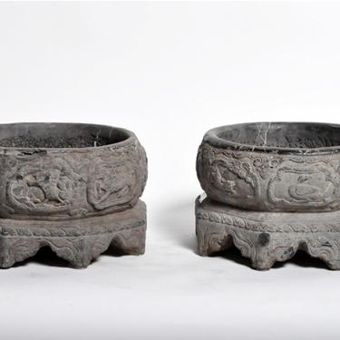 Pair of Chinese Stone Basins
