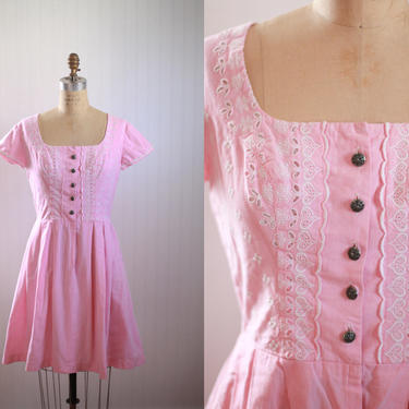 baby pink dirndl dress -- xs/s 
