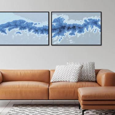 Blue Ridge Mountains Shenandoah National Park topographic map prints, pair of two 24x36 prints 