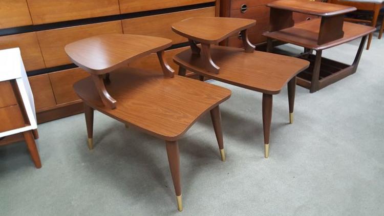 Pair of Mid-Century Modern step tables