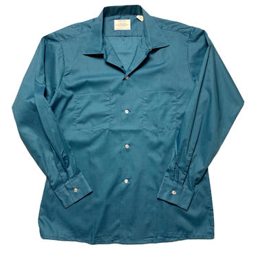 NEW Old Stock ~ Vintage 1960s ARROW DECTON Sport Shirt ~ M ~ Loop Collar ~ Camp / Cuban ~ Perma Iron ~ Deadstock 