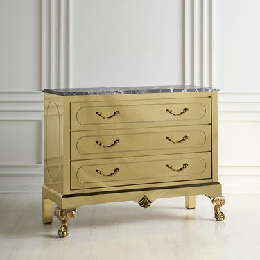 Brass Clad Dresser with Nero Marquina Marble Top