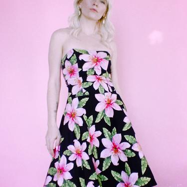 Vintage 90s | Lily Strapless Dress w/ Tulle 