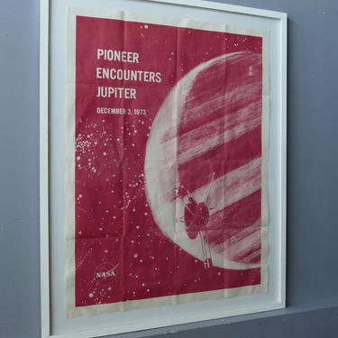 Original NASA 1973 Pioneer Encounters Jupiter Commemorative Poster
