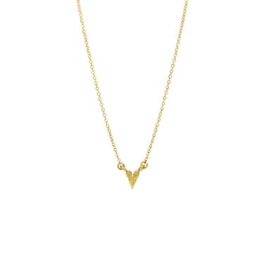 Limited Edition - Solid 18K Mini Rocky Textured Heart Necklace