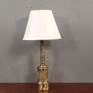 Brass Wavy Pillar Table Lamp