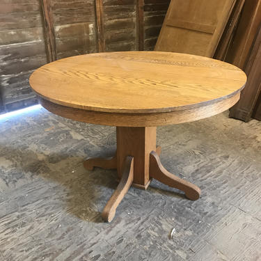 42” diameter simple oak table
