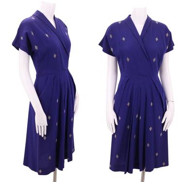 50s studded wool day day dress 25