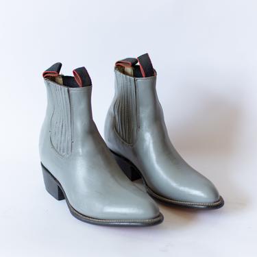 Size 7-7.5 | Vintage Deadstock 80s Western Boot | Cloud Blue Grey Chelsea Boot | 