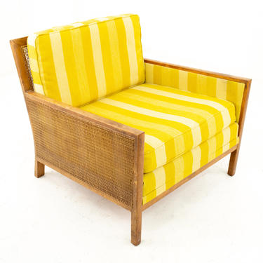 Paul McCobb Style Mid Century Caned Lounge Chair - mcm 