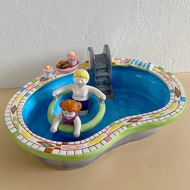 Ceramic Swimming Pool Chip & Dip Set