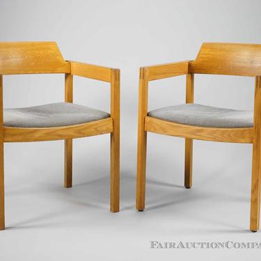 Pair of Oak Gunlocke Chairs