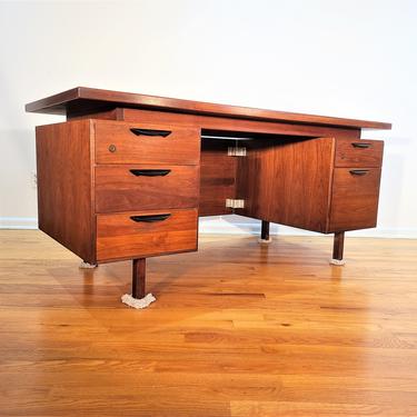 Mid Century Jens Risom Executive Desk with Floating Top 