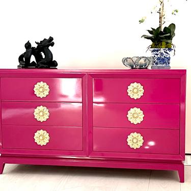 Hot pink lacquered Dresser - Quick ship 