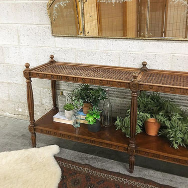 LOCAL PICKUP ONLY-----------Vintage Wood and Cane Console 