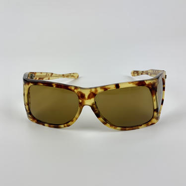 Rare 1970'S Oversized Sunglasses with Side Lenses - by Best Opticial Quality - Tortoise Colored Plastic Frame - Glass Lenses 