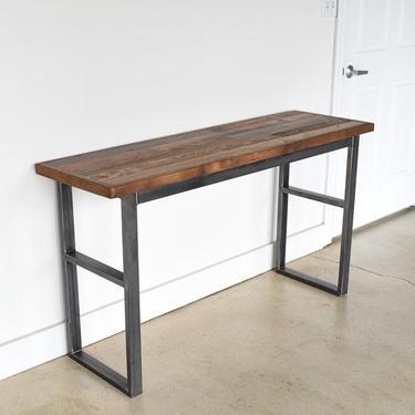 Industrial Reclaimed Patchwork Console Table | Industrial Sofa Table 