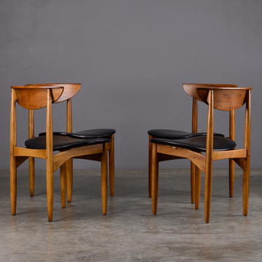 4 Mid Century Dining Chairs Lane Perception Walnut 