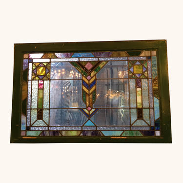 Colorful Arts and Craft Stained Glass Window